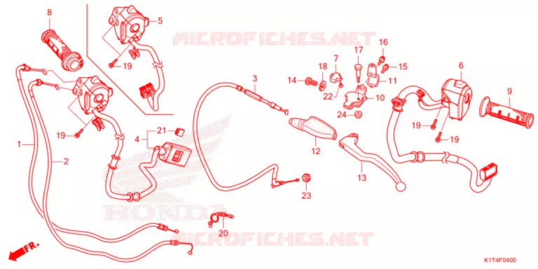 LEVIER DE GUIDON - CABLE - COMMODO Honda MOTO 300 CRF 2021  CRF300LRM