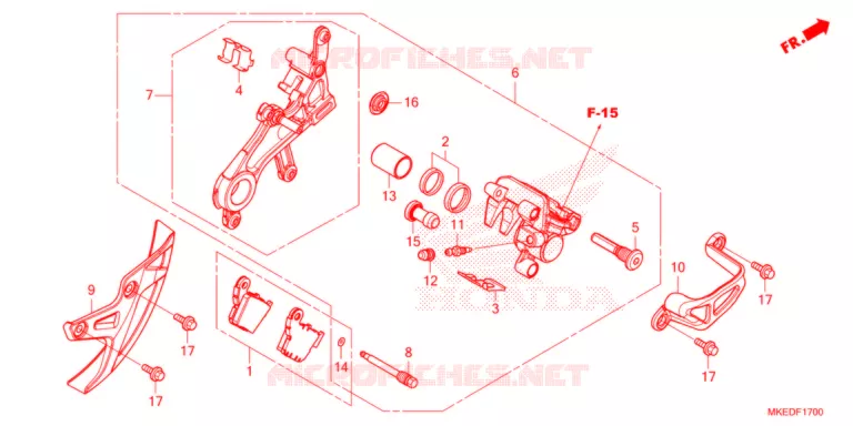ETRIER DE FREIN ARRIERE Honda MOTO 450 CRF 2021  CRF450RM