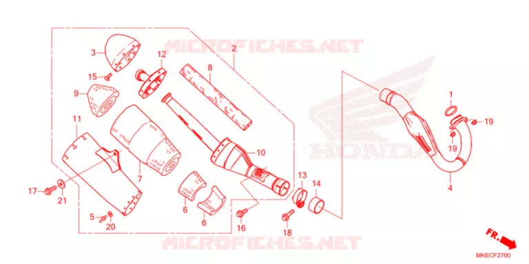 SILENCIEUX D'ECHAPPEMENT Honda MOTO 450 CRF 2022  CRF450RXN