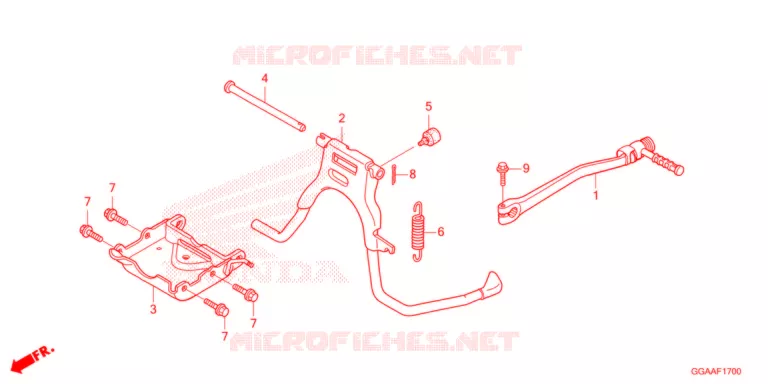BEQUILLE CENTRALE - PEDALE DE FREIN Honda SCOOTER 50 RUCKUS 2021  NPS50N_A