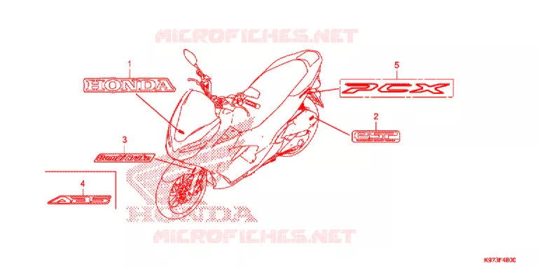 AUTOCOLLANTS Honda SCOOTER 150 PCX 2020  WW150AL