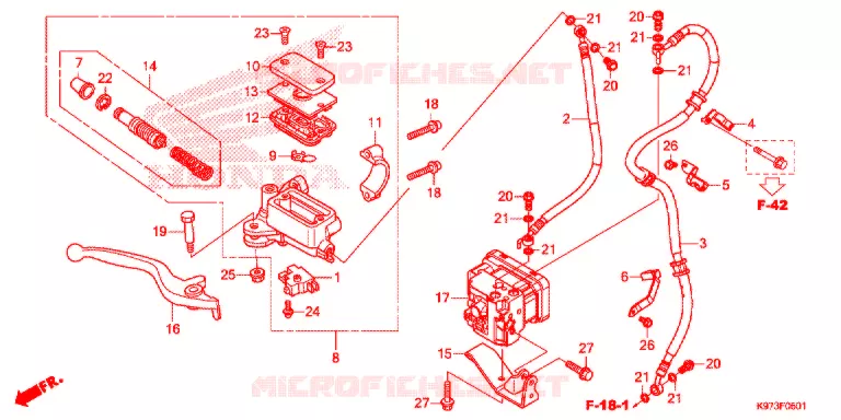 MAITRE-CYLINDRE DE FREIN AVANT CYLINDRE (WW150A) Honda SCOOTER 150 PCX 2020  WW150AL