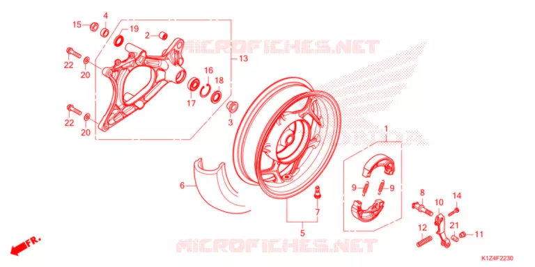 ROUE ARRIERE - BRAS OSCILLANT Honda SCOOTER 160 PCX 2021  WW150AM