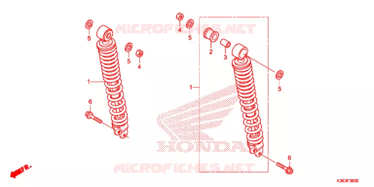 AMORTISSEUR ARRIERE Honda SCOOTER 150 PCX 2016  WW150H