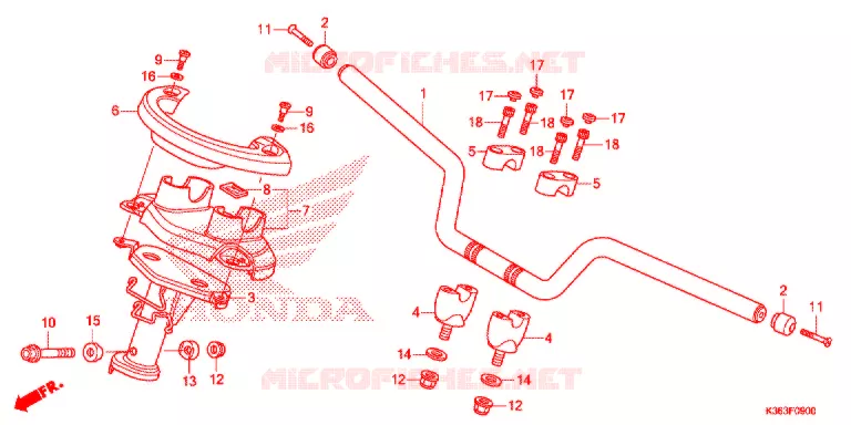 GUIDON - CARENAGE Honda SCOOTER 150 PCX 2017  WW150H