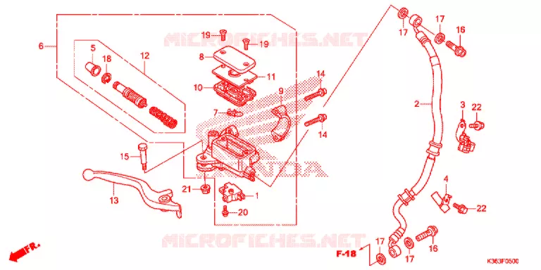 MAITRE CYLINDRE DE FREIN AVANT Honda SCOOTER 150 PCX 2016  WW150H