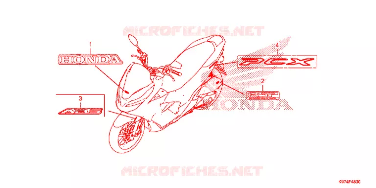 AUTOCOLLANTS Honda SCOOTER 150 PCX 2020  WW150L