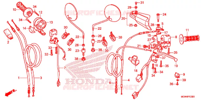 LEVIER DE GUIDON - CABLE - COMMODO Honda MOTO 650 XR 2021  XR650LM