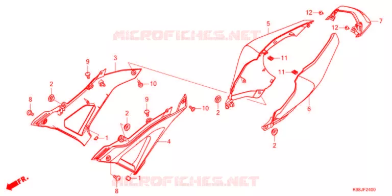 COUVERCLES LATERAUX Honda MOTO 125 CB 2021  CBF125NAM