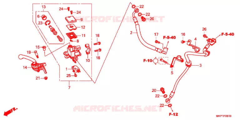 MAITRE CYLINDRE DE FREIN AVANT Honda MOTO 400 CBR 2021  CBR400RAM_J