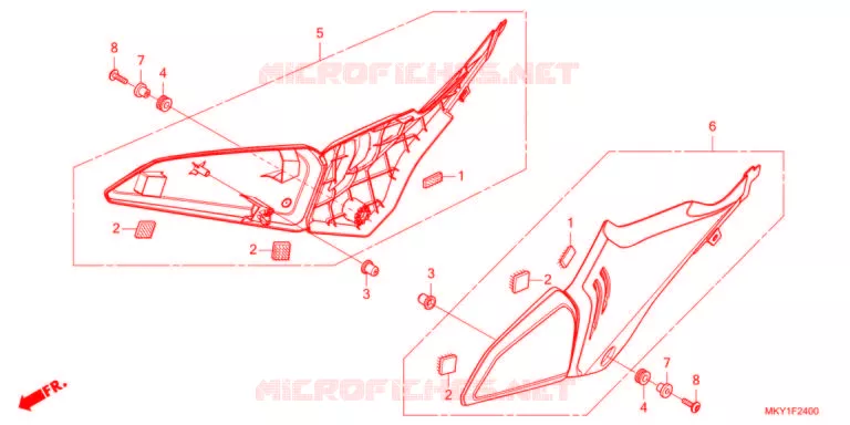 COUVERCLES LATERAUX Honda MOTO 650 CBR 2021  CBR650RAM