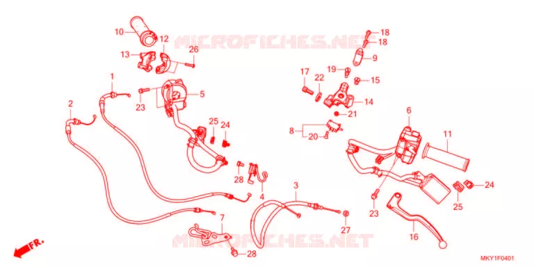 LEVIER DE GUIDON/COMMUTATEUR/CABLE (CBR650RA) Honda MOTO 650 CBR 2022  CBR650RAM