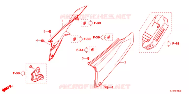COUVERCLES LATERAUX Honda MOTO 250 CRF 2021  CRF250LDAM