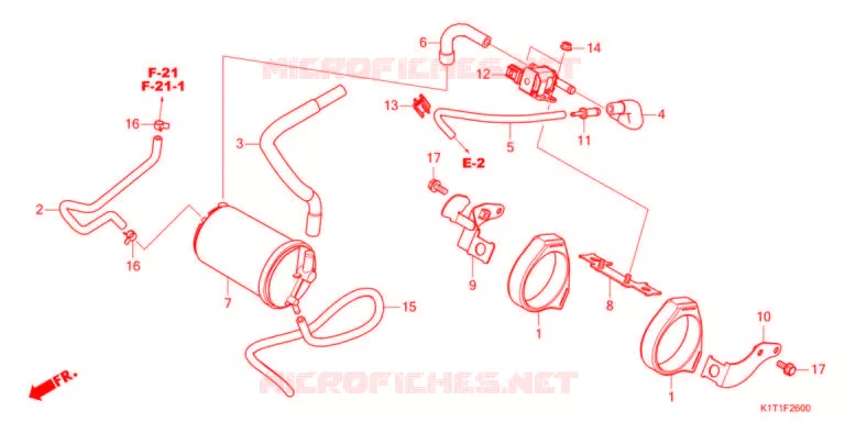 SYSTÈME DE RECYCLAGE DES GAZ Honda MOTO 250 CRF 2021  CRF250LDAM
