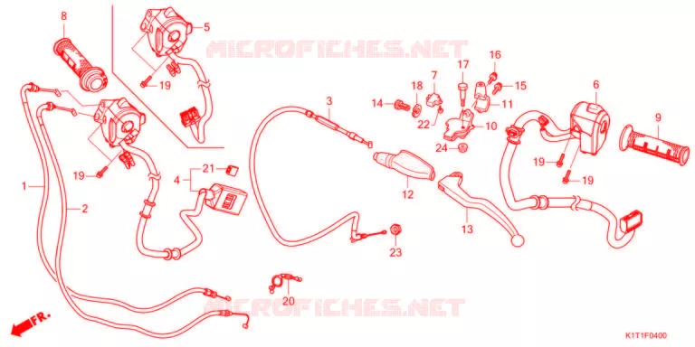 LEVIER DE GUIDON - CABLE - COMMODO Honda MOTO 250 CRF 2021  CRF250LRAM