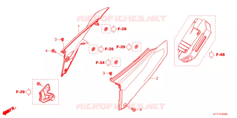 COUVERCLES LATERAUX Honda MOTO 250 CRF 2022  CRF250LRDM