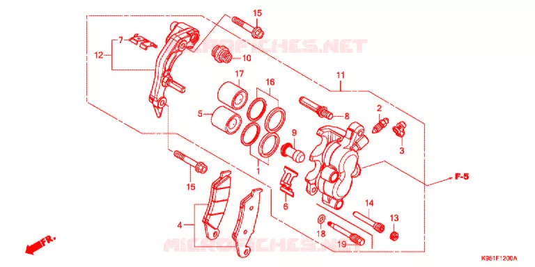 ETRIER DE FREIN AVANT Honda MOTO 250 CRF 2021  CRF250RL
