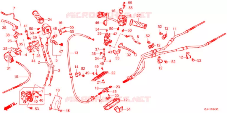 LEVIER DE GUIDON - CABLE - COMMODO Honda SCOOTER electric GYRO 2023  EVG2M