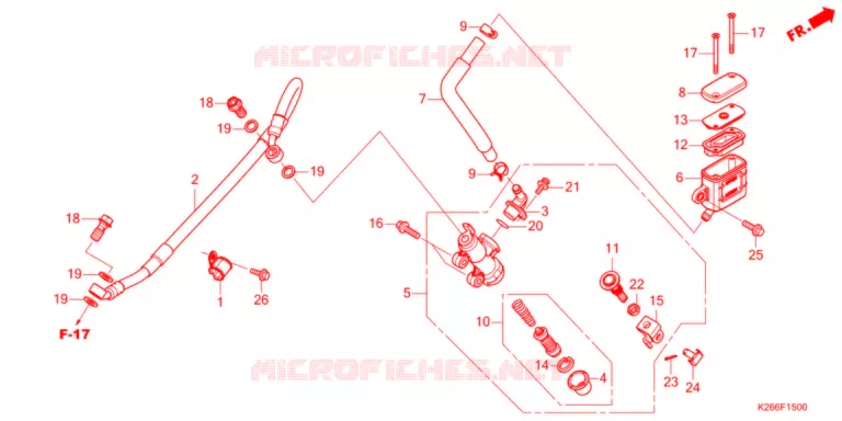 MAITRE CYLINDRE DE FREIN ARRIERE Honda MOTO 125 GROM 2021  MSX125AM