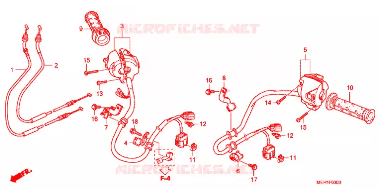 COMMODO - LEVIER - CABLE Honda MOTO 700 DN01 2008  NSA700A8