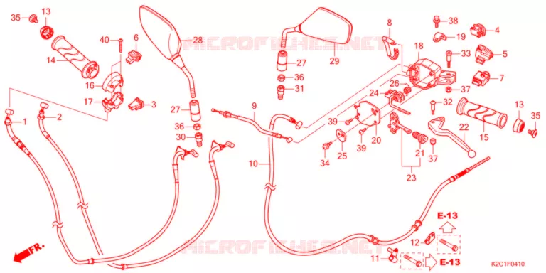 LEVIER DE GUIDON - CABLE - COMMODO Honda SCOOTER 110 DIO 2022  NSC110M