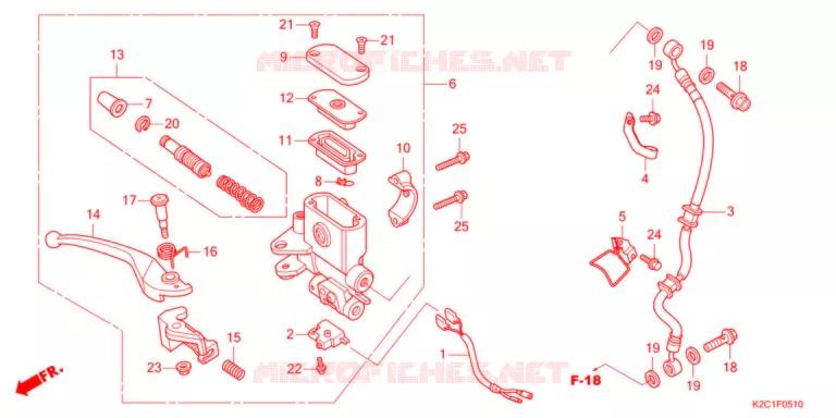MAITRE CYLINDRE DE FREIN AVANT Honda SCOOTER 110 DIO 2021  NSC110M