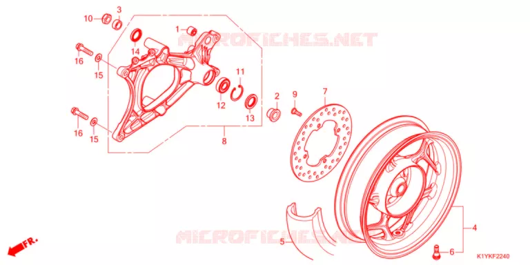 ROUE ARRIERE - BRAS OSCILLANT Honda SCOOTER 125 PCX 2021  WW125HVM