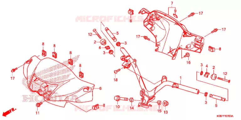 GUIDON - CARENAGE Honda MOTO 110 WAVE 2021  AFS110MDJ