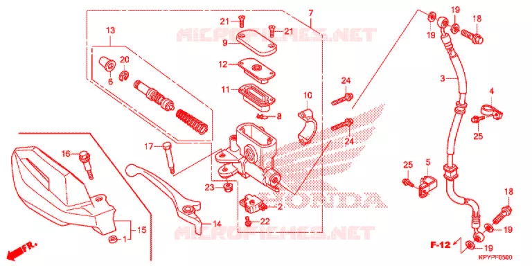 MAITRE CYLINDRE DE FREIN AVANT Honda MOTO 125 XRM 2019  CFT125MSK_2PH