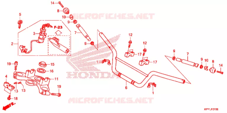 GUIDON - TE DE FOURCHE Honda MOTO 125 XRM 2024  CFT125MSM
