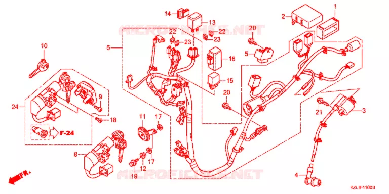 FAISCEAU DES FILS (NSC110C/S) Honda SCOOTER 110 SPACY 2014  NSC110CC