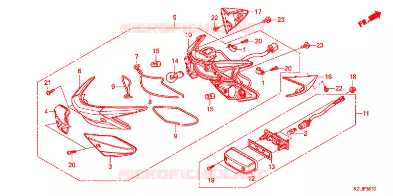 FEUX ARRIERE Honda SCOOTER 110 SPACY 2014  NSC110CC