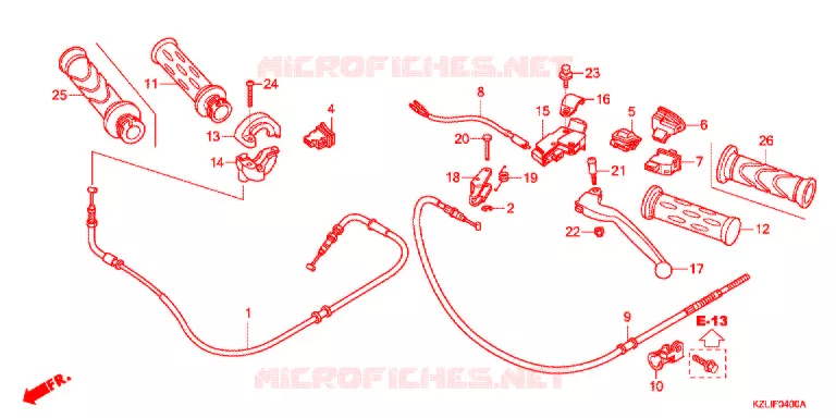 LEVIER DE GUIDON - CABLE - COMMODO Honda SCOOTER 110 SPACY 2018  NSC110CC
