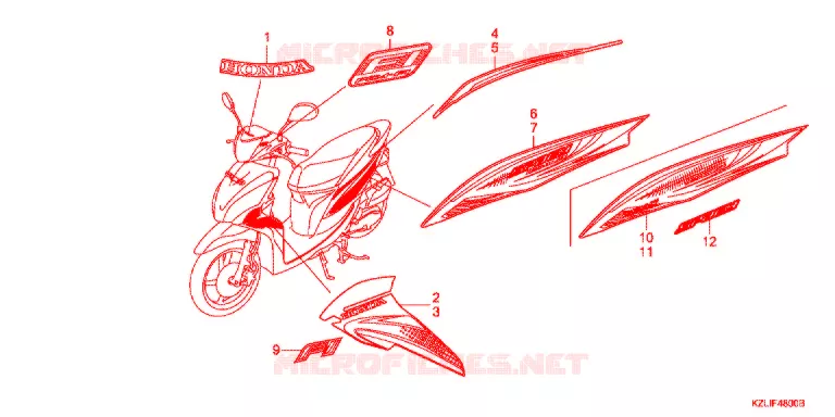 MARQUE/RAYURE (NSC110C/S/CSF-C) Honda SCOOTER 110 SPACY 2014  NSC110CC