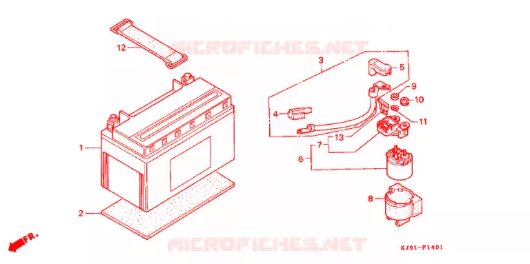 BATTERIE (CH125H/N/P/R) Honda SCOOTER 125 SPACY 1987  CH125H