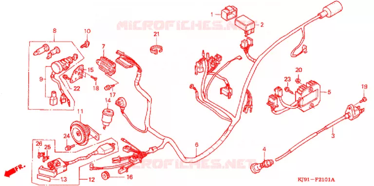 FAISCEAU DES FILS (CH125H/N/P/R) Honda SCOOTER 125 SPACY 1987  CH125H