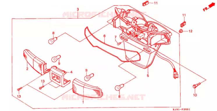 FEU ARRIERE (CH125H/N/P/R) Honda SCOOTER 125 SPACY 1990  CH125H