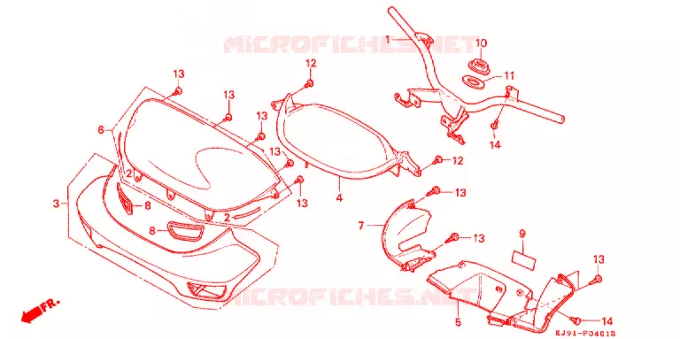 POIGNEE/REVETEMENT DE GUIDON (CH125H/N/P/R) Honda SCOOTER 125 SPACY 1987  CH125H