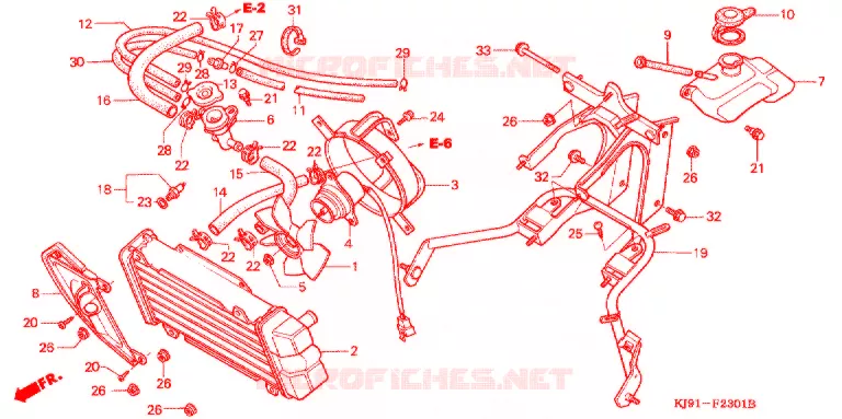 RADIATEUR (CH125H/N/P/R) Honda SCOOTER 125 SPACY 1990  CH125H