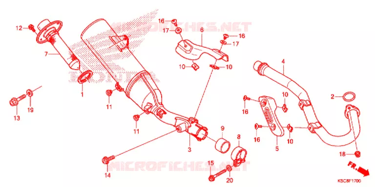 SILENCIEUX D'ECHAPPEMENT Honda MOTO 250 CRF 2019  CRF250XH