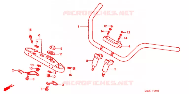 GUIDON - TE DE FOURCHE Honda MOTO 1500 GOLD-WING 2003  GL1500C3