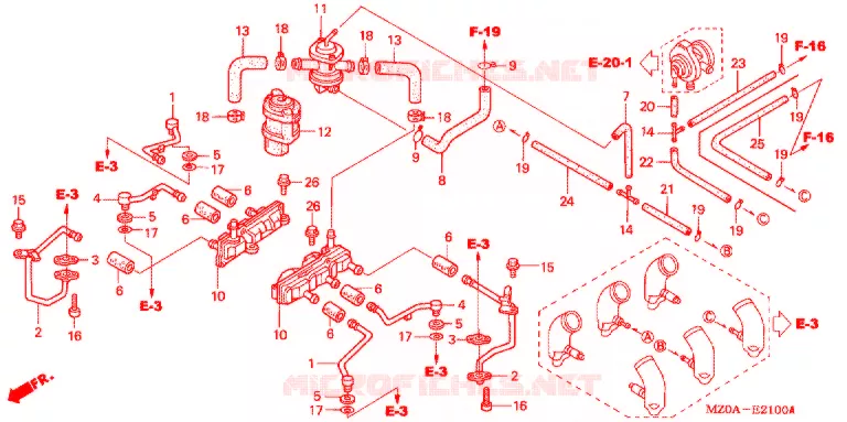 COMMANDE INJECTION D'AIR SOUPAPE Honda MOTO 1500 GOLD-WING 2003  GL1500C3