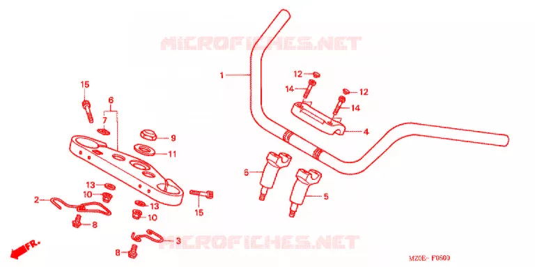 GUIDON - TE DE FOURCHE Honda MOTO 1500 GOLD-WING 2003  GL1500C3