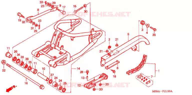 BRAS OSCILLANT Honda MOTO 600 SHADOW 2005  VT600C5