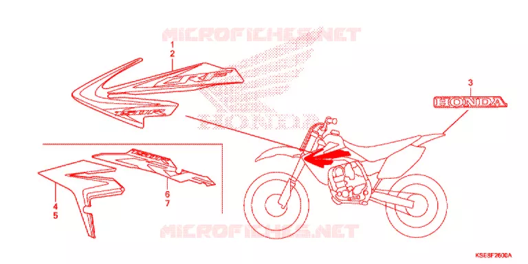 AUTOCOLLANTS Honda MOTO 150 CRF 2017  CRF150RBH