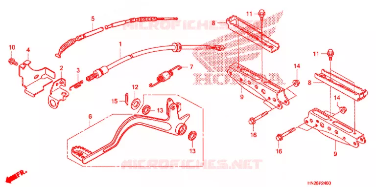 PEDALE - REPOSE PIED Honda ATV 500 FOURTRAX 2011  TRX500FAB