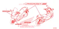 AUTOCOLLANTS pour Honda FORZA 300 ABS TOP BOX TYPE 3E de 2020