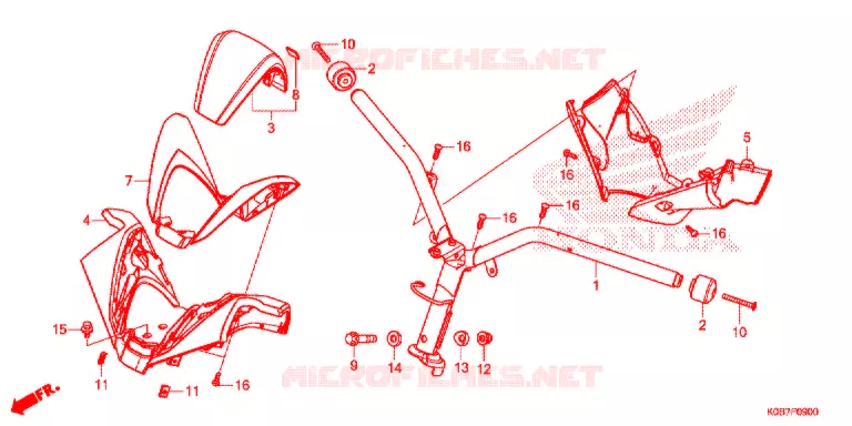 GUIDON - CARENAGE Honda SCOOTER 300 FORZA 2018  NSS300AK_2ED
