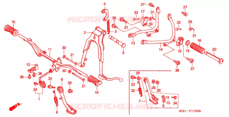 REPOSE PIED - BEQUILLE Honda MOTO 125 CD 1991  CD125TJ