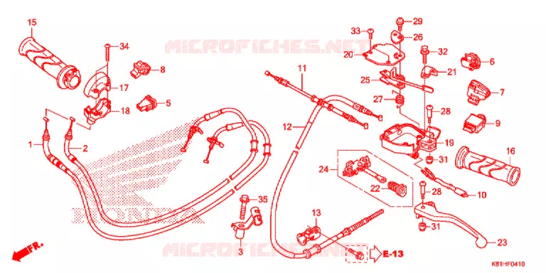 LEVIER DE GUIDON/COMMUTATEUR/CABLE (ACH110CBT) Honda SCOOTER 110 BEAT 2020  ACH110CBTK